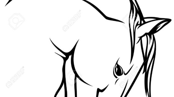 570x320 Outline Drawing Of A Horse Horse Outline Running Animals Wall Art