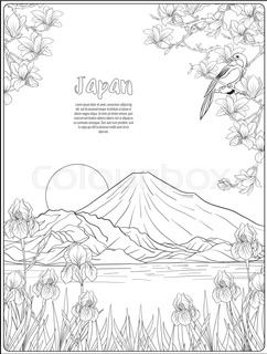 242x320 Japanese Landscape With Mount Fuji, Sea, And Japanese Woman Kimono