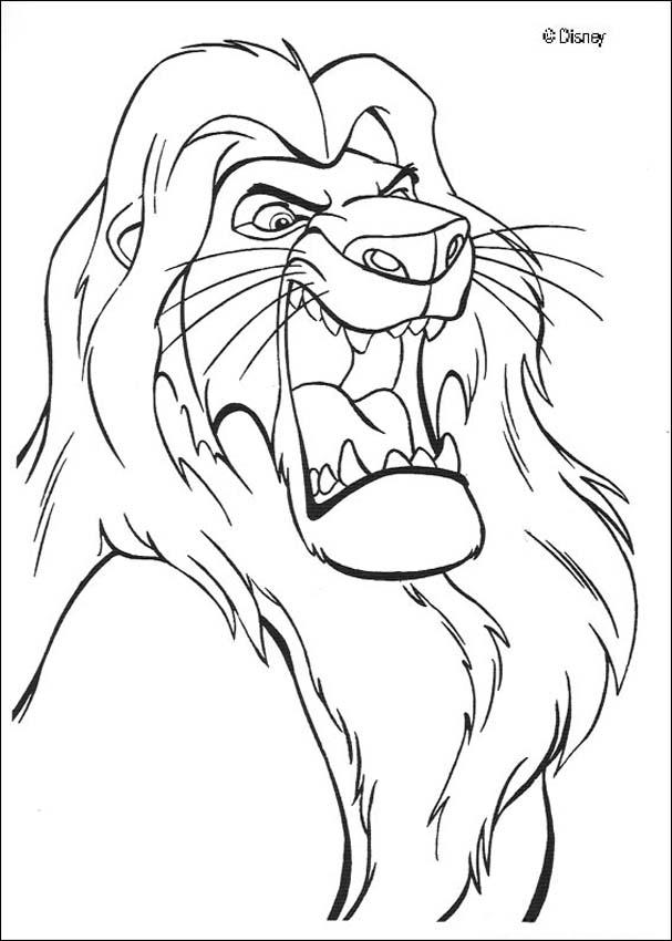 607x850 Mufasa Roars Coloring Page Coloring Disney