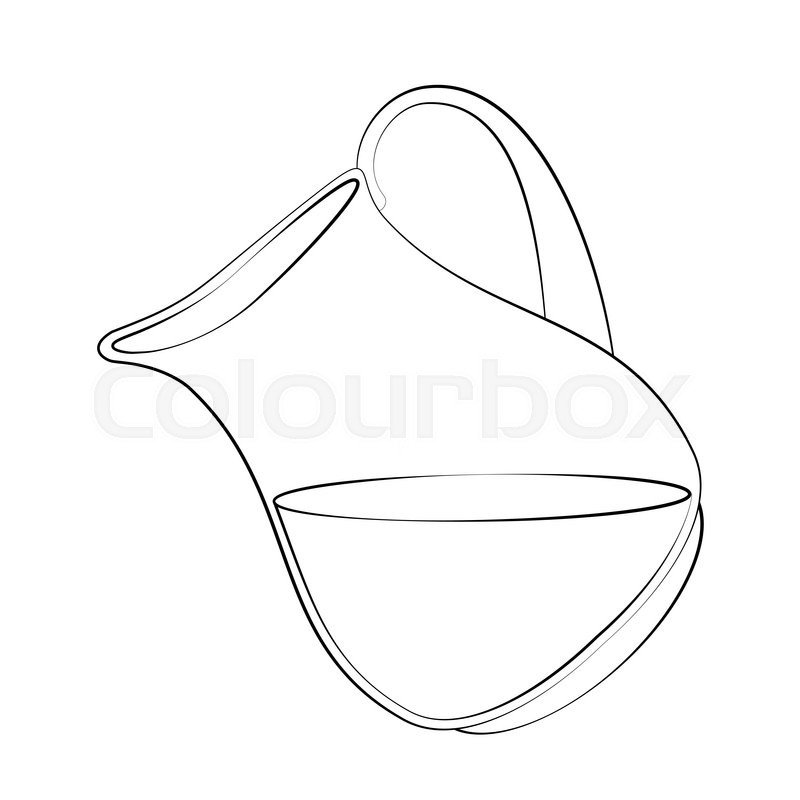 800x800 Black Outline Vector Mug On White Background. Stock Vector