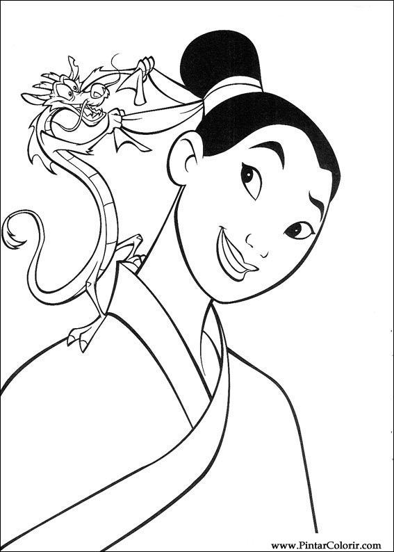 567x794 Drawings To Paint Amp Colour Mulan