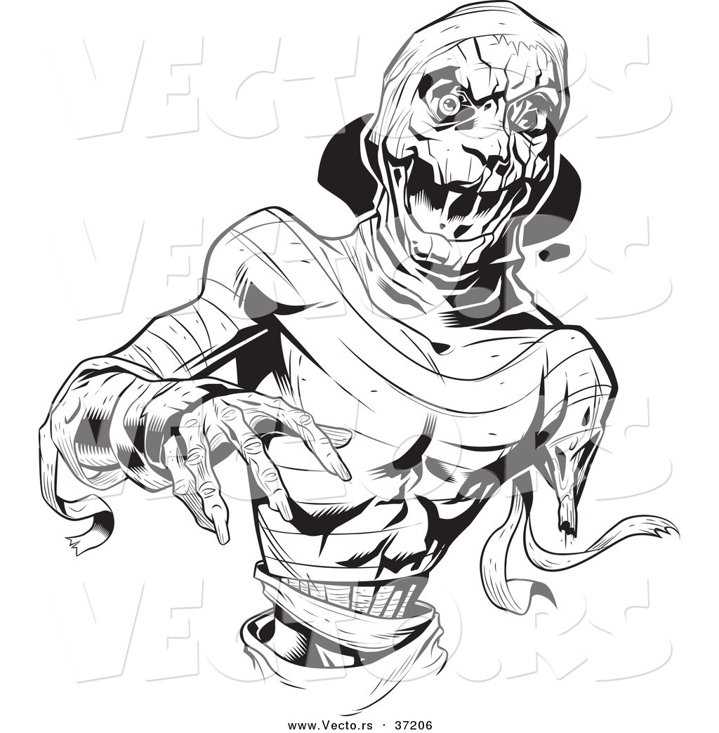 1024x1044 Vector Of A Scary Mummy Reaching Forward