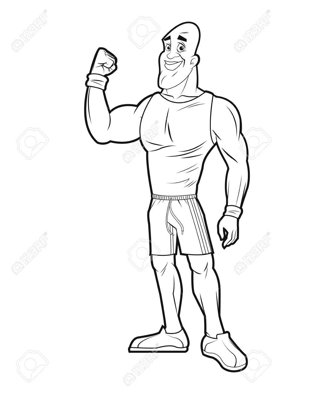 1101x1300 Healthy Man Athletic Strong Arm Sketch Vector Illustration Royalty