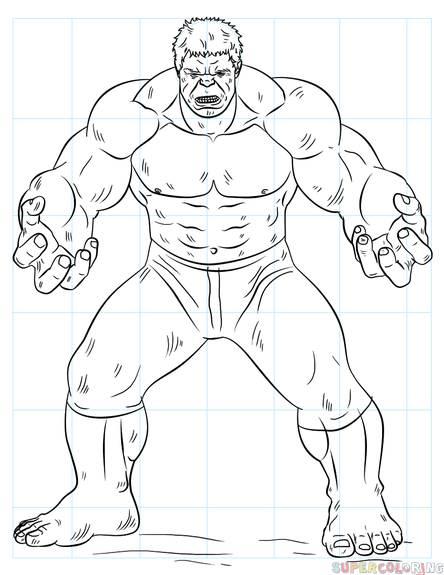 444x575 How To Draw Hulk Step By Step Drawing Tutorials
