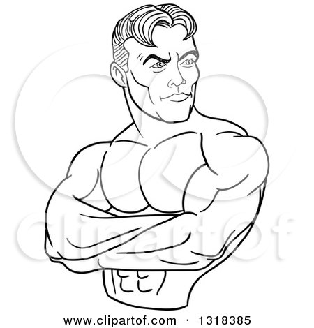 450x470 Lineart Clipart Of A Cartoon Black And White White Male