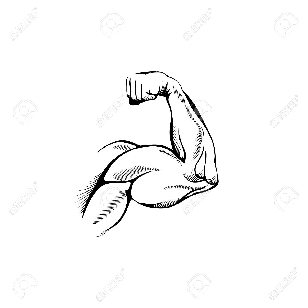 1300x1300 Arm Muscles (Sketch Mans Hand On White) Royalty Free Cliparts