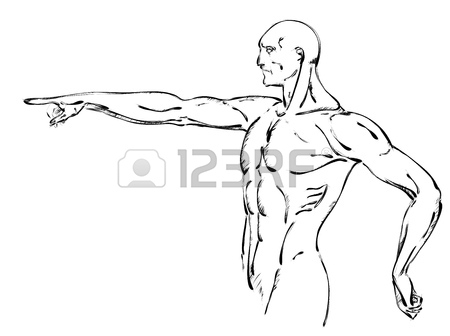 450x336 Sketch Vector Illustration Bodybuilder. Strong Muscular Man