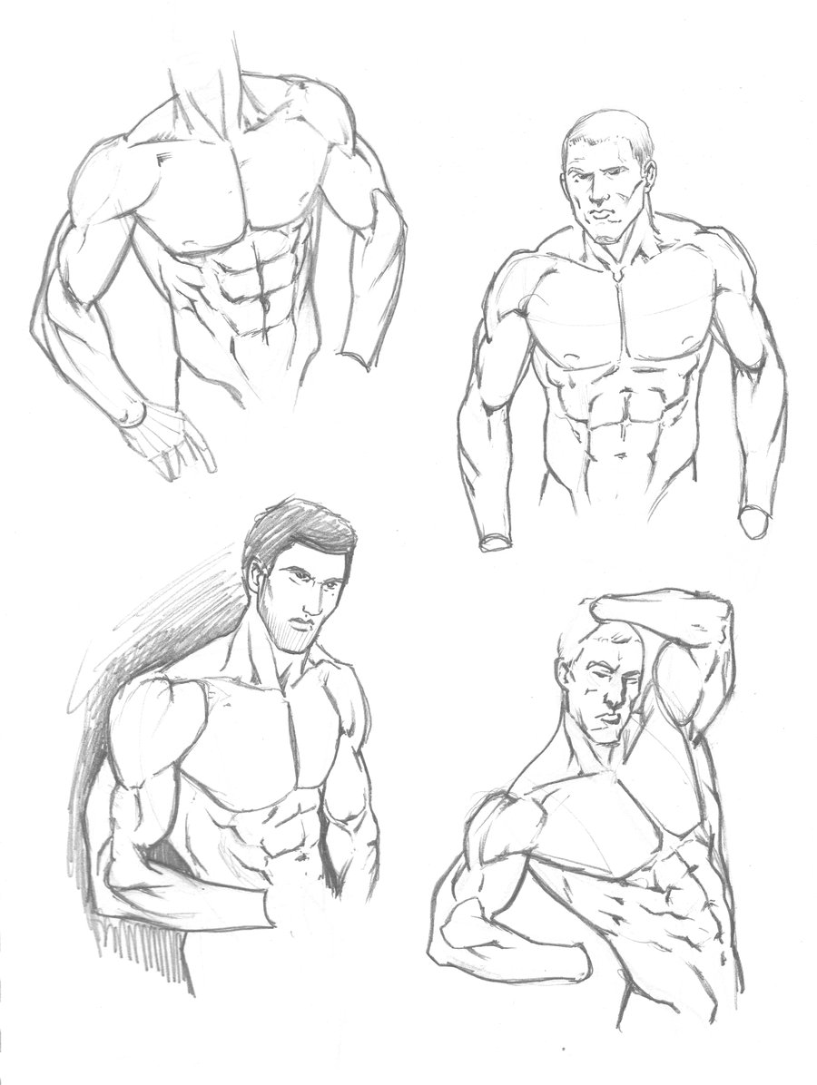 Muscular Men Drawing at GetDrawings | Free download