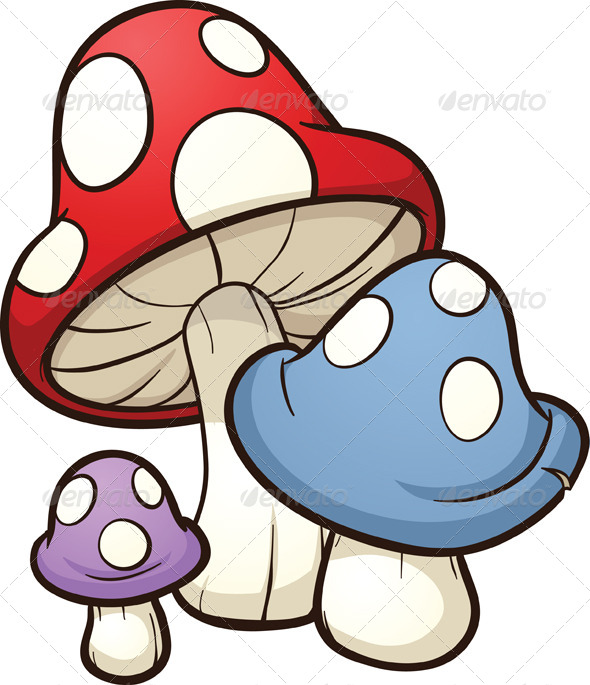 590x685 Cartoon Mushrooms By Memoangeles Graphicriver