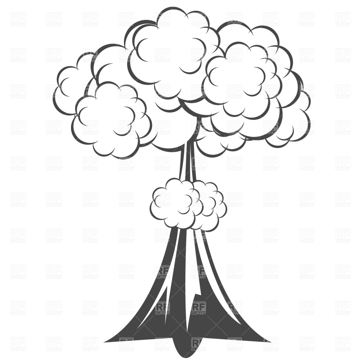1200x1200 Drawn Explosion Mushroom Cloud