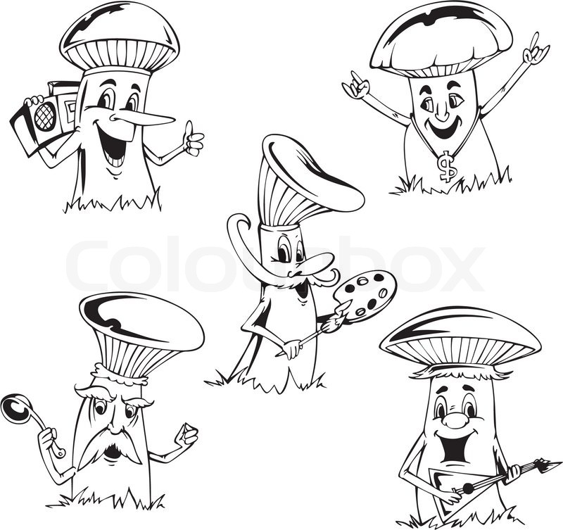 800x753 Mushroom Cartoons Stock Vector Colourbox