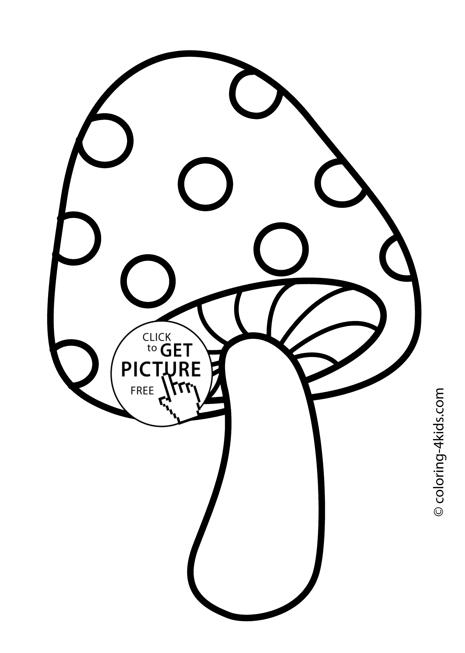 1483x2079 Nice Mushroom Coloring Page For Kids, Printable Free