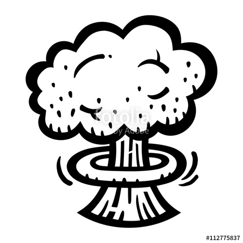 500x500 Mushroom Cloud Atomic Nuclear Bomb Explosion Fallout Vector Icon