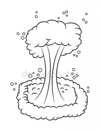 344x450 Mushroom Cloud, Nuclear Explosion, Silhouette, Color Icon Set