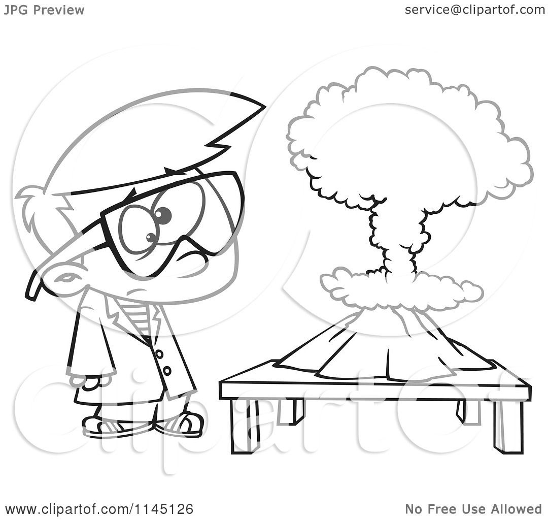 1080x1024 Cartoon Clipart Of A Black And White Scientist Boy With A Mushroom