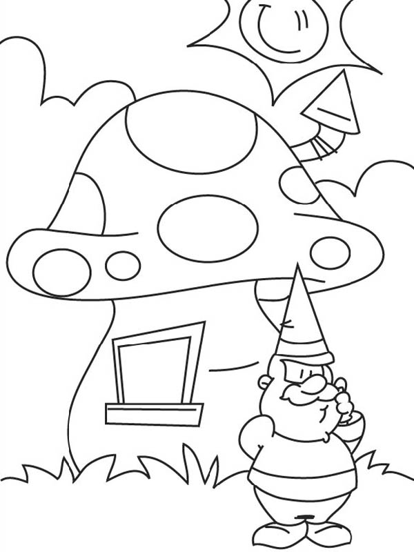 600x800 Fairy Mushroom House Coloring Page