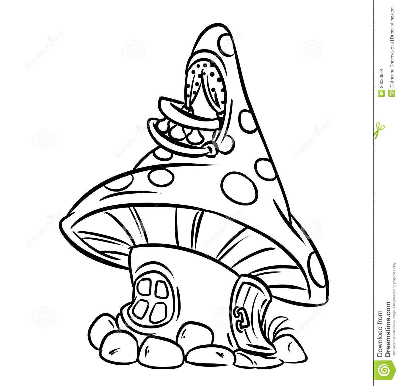 1345x1300 Fairy Mushroom House Coloring Pages Lineart Gnomes