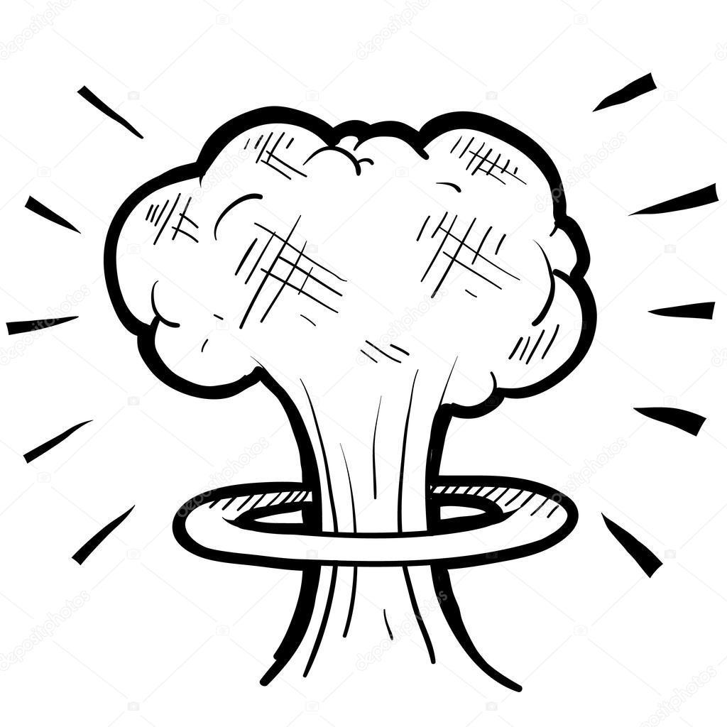 1024x1024 Hd Top Stock Illustration Nuclear Mushroom Cloud Sketch Image Clip