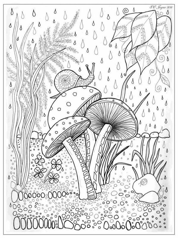 600x800 Mushroom And Snail Colouring Page More Coloring Pages