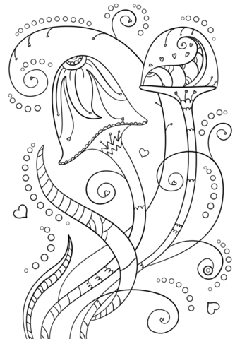 333x480 Psychedelic Mushrooms Coloring Page Free Printable Coloring Pages