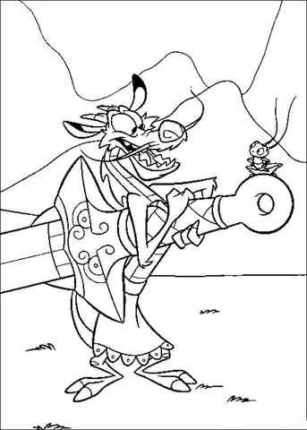 343x480 Mushu With Mulan's Sword Coloring Page Free Printable Coloring Pages