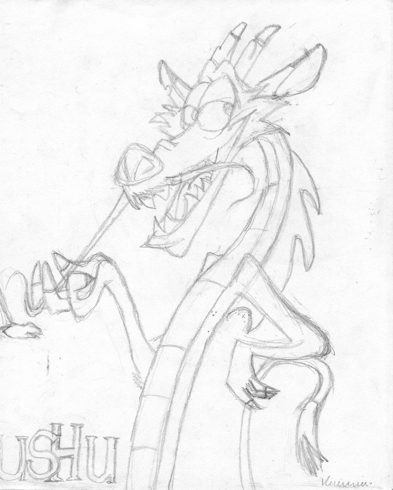 801x998 Mushu From Disney's Mulan By Draw2blue