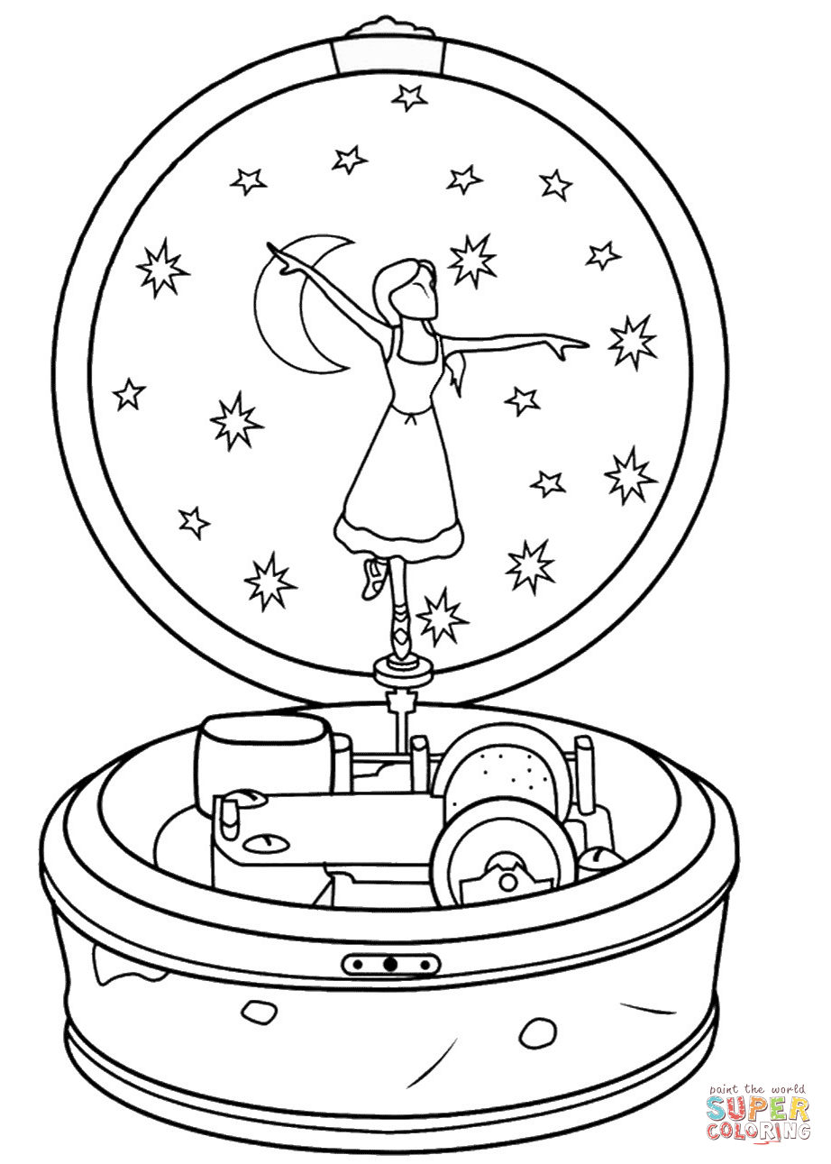 922x1291 Ballerina Music Box Coloring Page Free Printable Coloring Pages