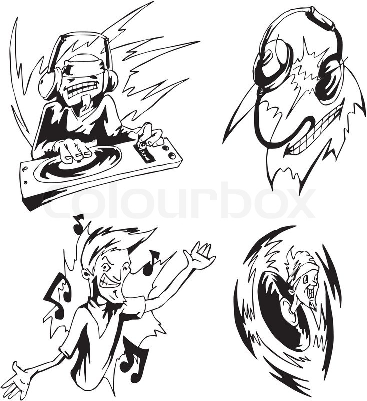 733x800 Music Characters Stock Vector Colourbox