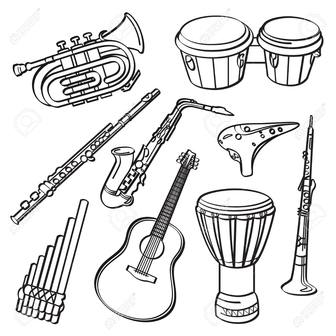 1300x1300 Musical Instruments Royalty Free Cliparts, Vectors, And Stock