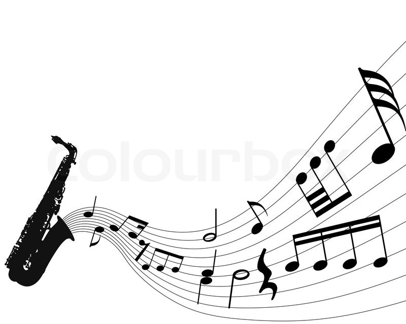 800x640 Abstract Music Background With Different Notes And Wind Instrument