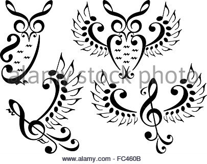405x320 Set Of Music Notes Abstract Musical Background. Basic Guitar