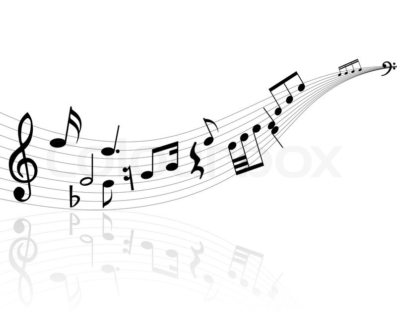 800x640 Musical Notes Background With Lines Vector Illustration Stock