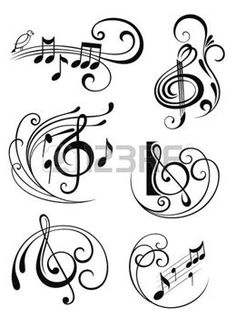 236x317 Notes, Music Staff And Treble Clef Vector Vector Graphics