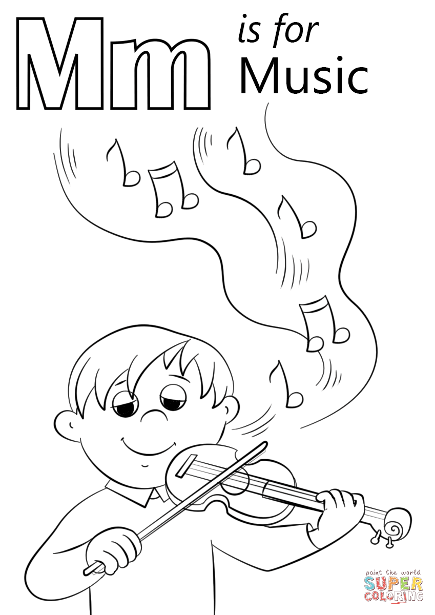 849x1200 Letter M Is For Music Coloring Page Free Printable Coloring Pages