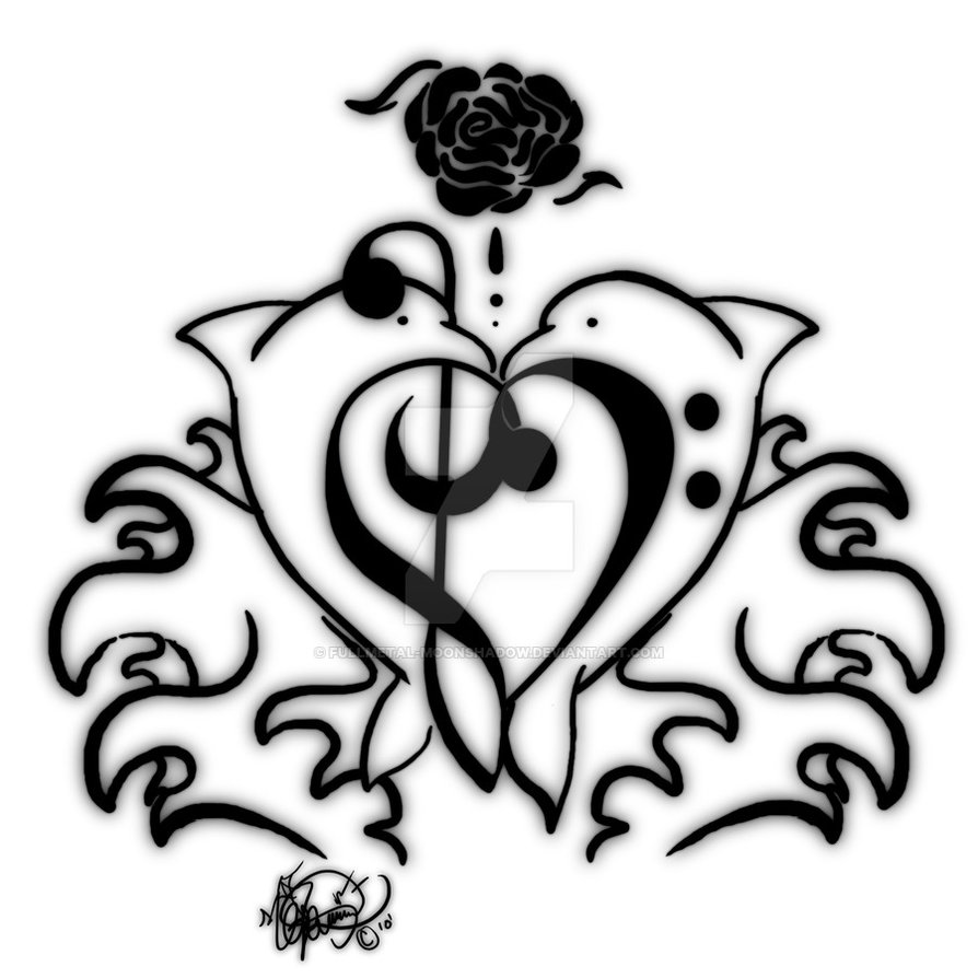 894x894 Love.dolphins music Tattoo By Fullmetal Moonshadow