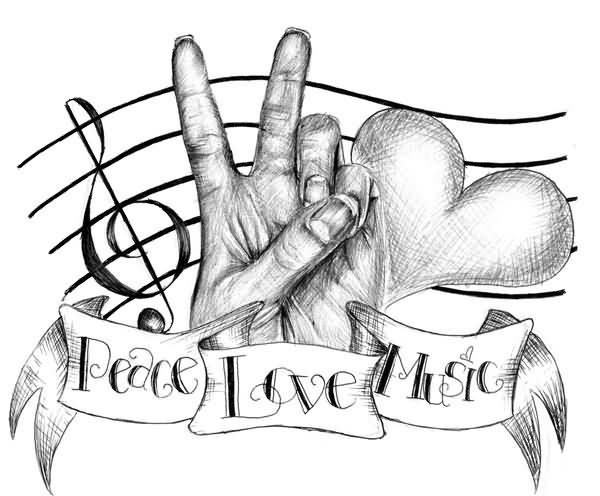 600x496 Music Love And Peace Tattoo Design