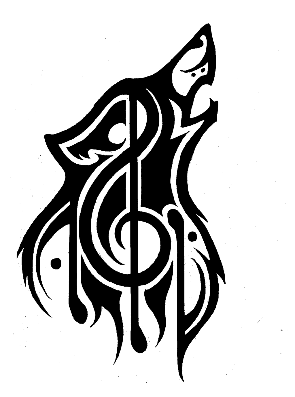 1024x1378 Tribal Wolf Music Theme Tattoo Refined By P D Kiko