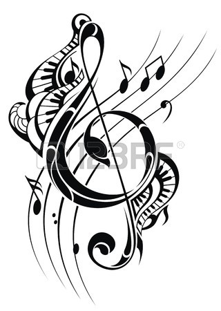 320x450 4,156 Music Tattoo Stock Vector Illustration And Royalty Free