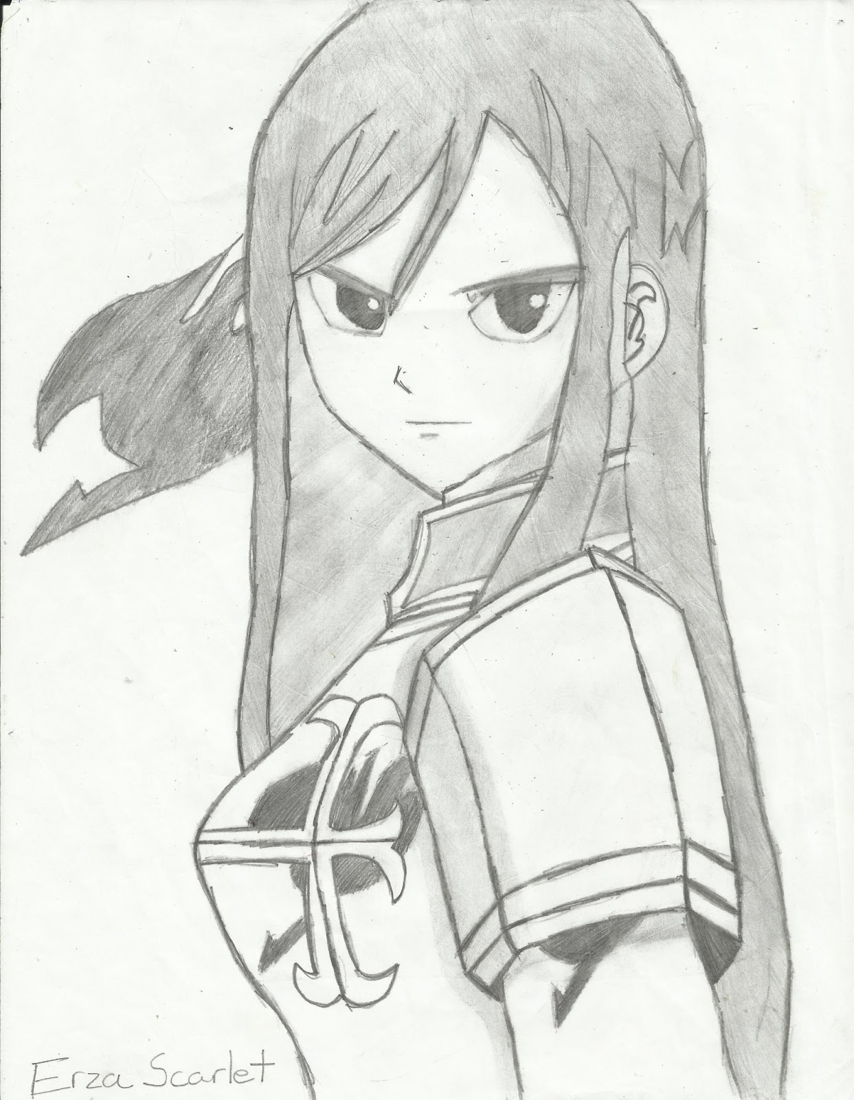 1243x1600 Erza Scarlet Drawing D Anime Musical