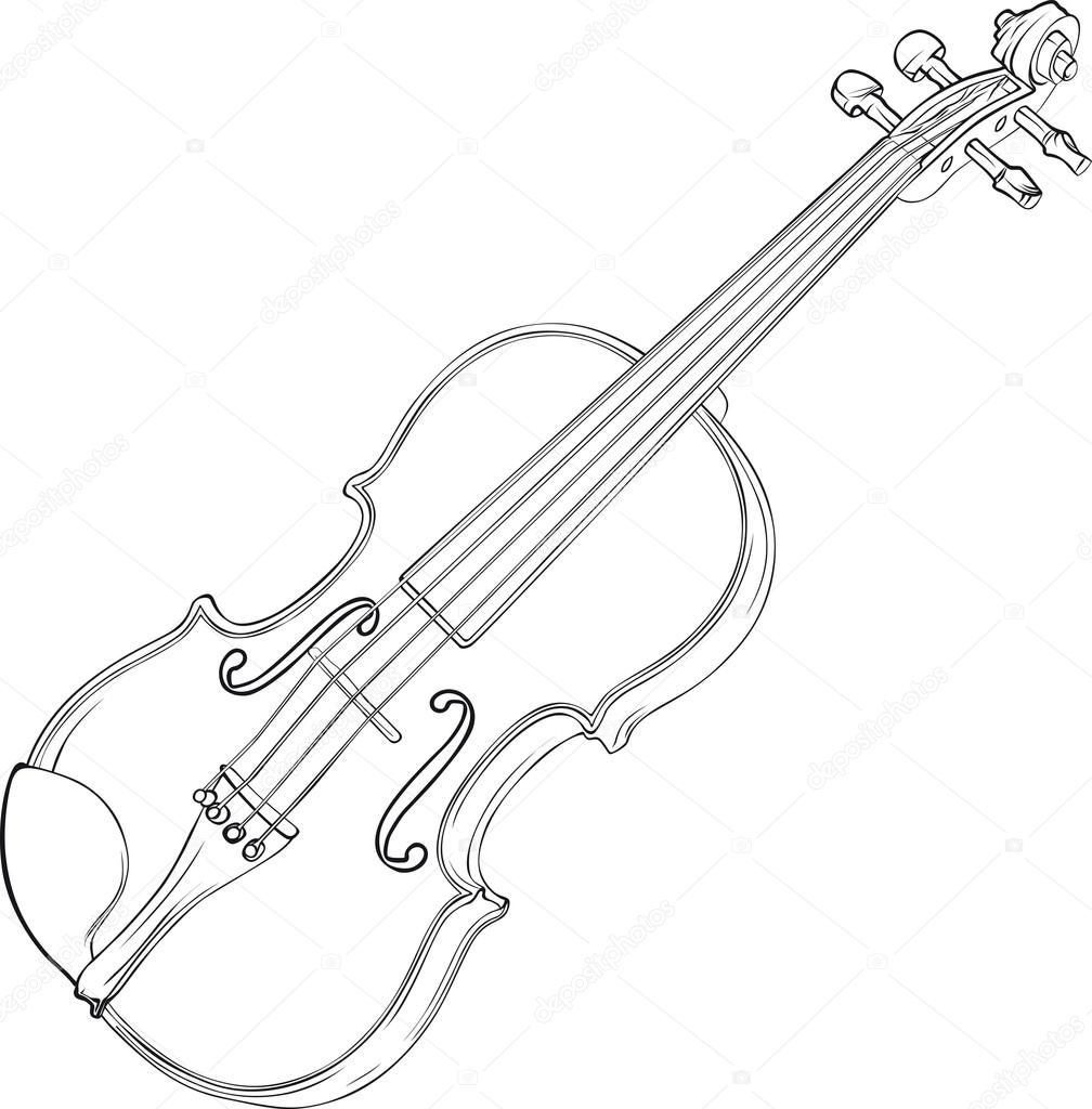 1008x1024 Violin Drawing Stock Vector Suljo
