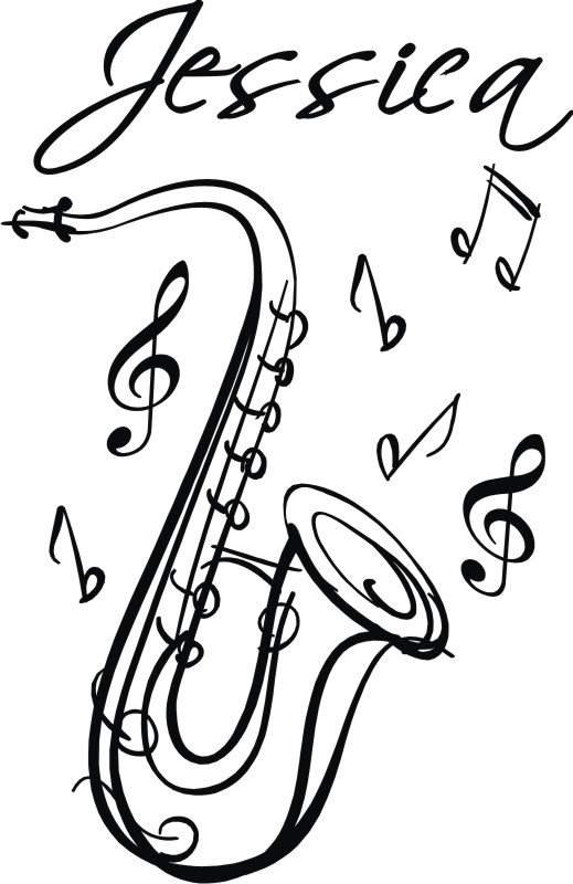 519x800 Drawn Saxophone Musical Instrument