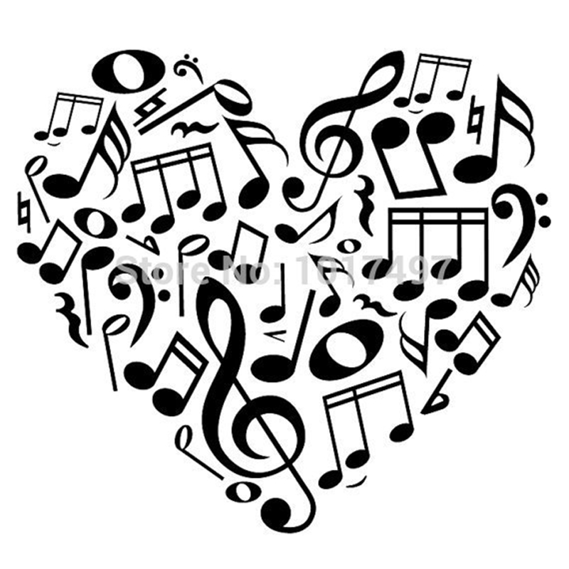 800x800 Heart Music Note Free Shipping 52x51cm New Design Creative Music