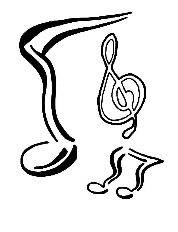 600x780 Music Notes Picture Coloring Page