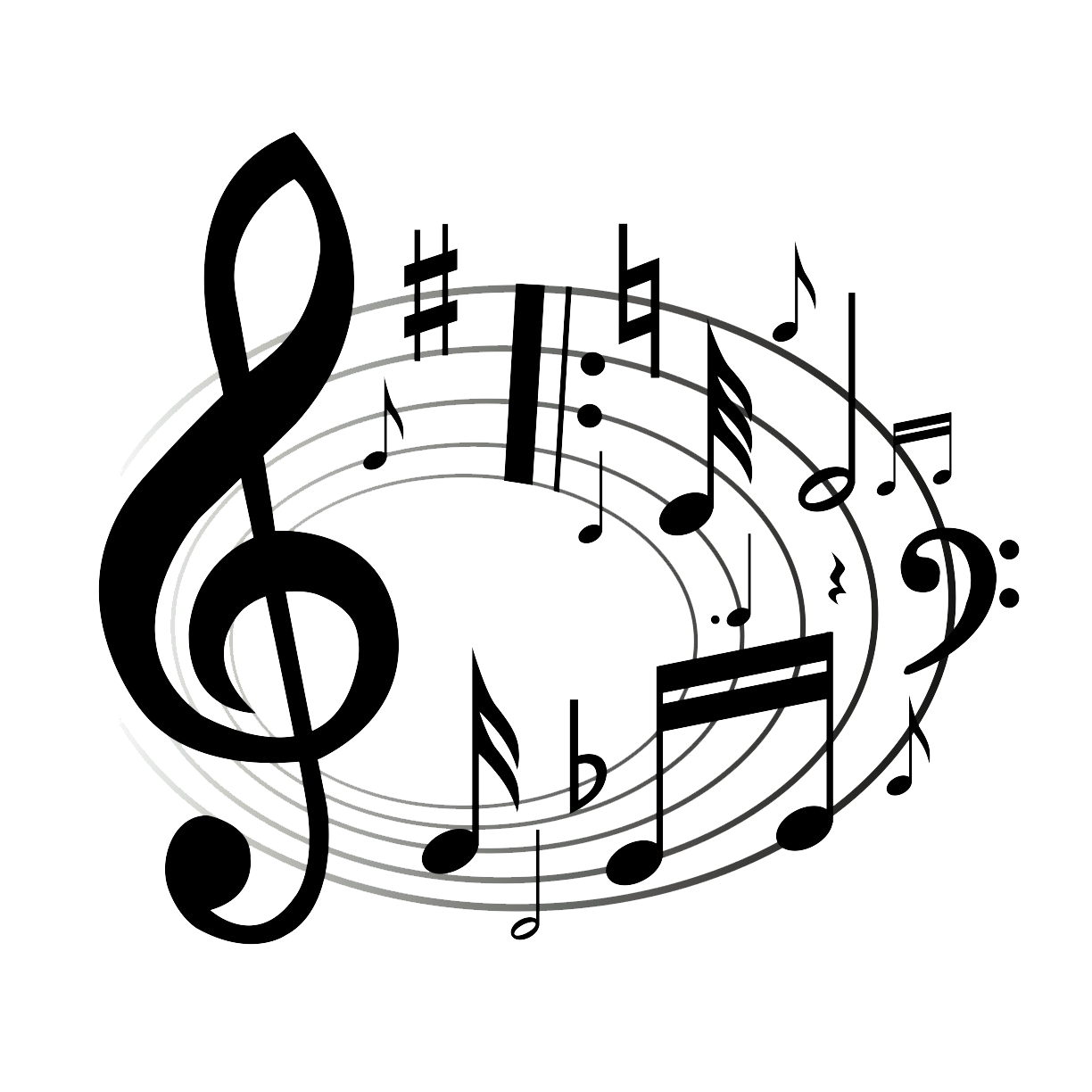 1224x1224 Drawn Music Notes Clipart Transparent