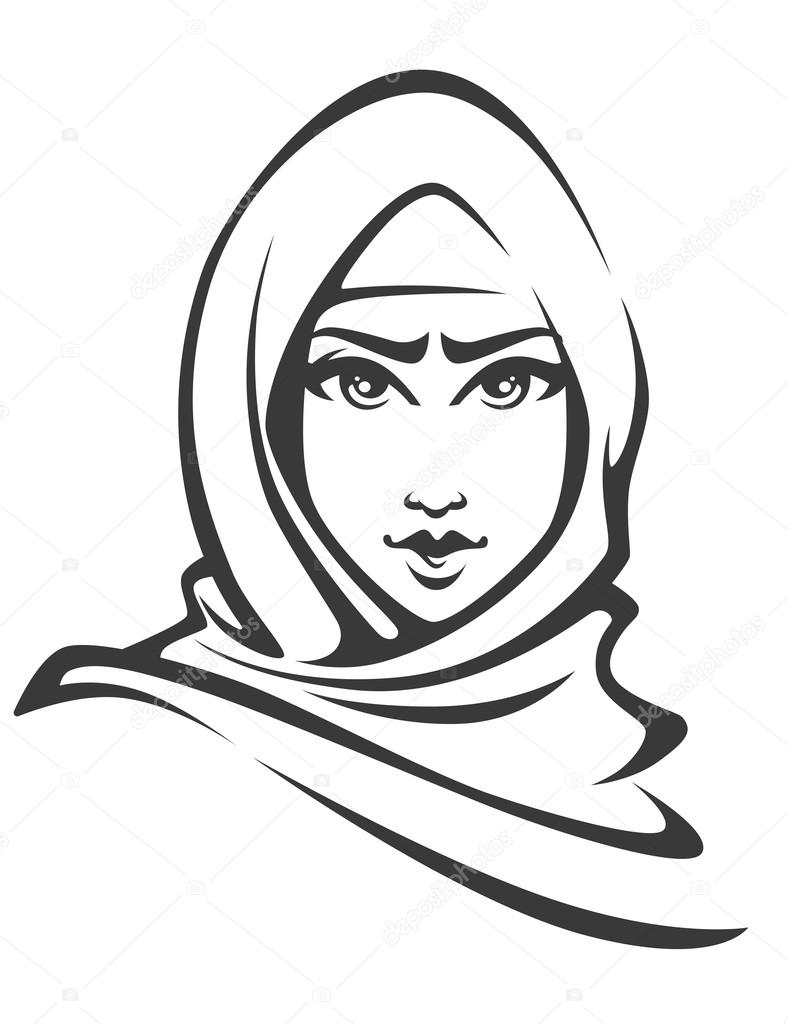788x1024 Beautiful Face Of Arabic Muslim Woman Stock Vector