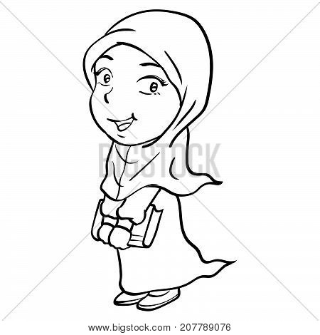 450x470 Muslim Girl Images, Illustrations, Vectors