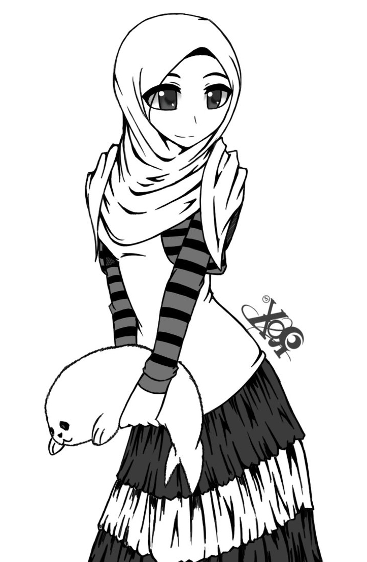 Hijab Cartoon Coloring Pages