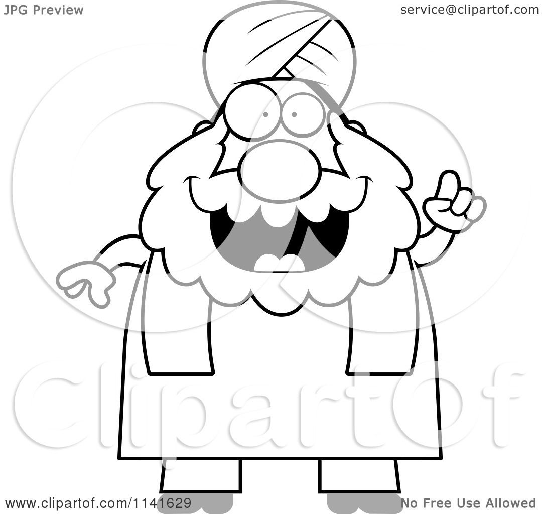 1080x1024 Cartoon Clipart Of A Black And White Chubby Muslim Sikh Man