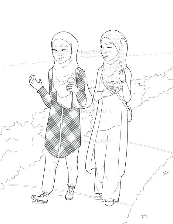 570x738 Muslims Called To Prayer Coloring Page Coloring Book Page Digital