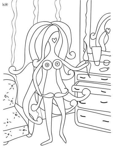 367x480 Lady With Mustache Coloring Page Free Printable Coloring Pages